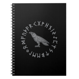 Carnet Odin Corbeau Corneille Mythologie Viking runes run
