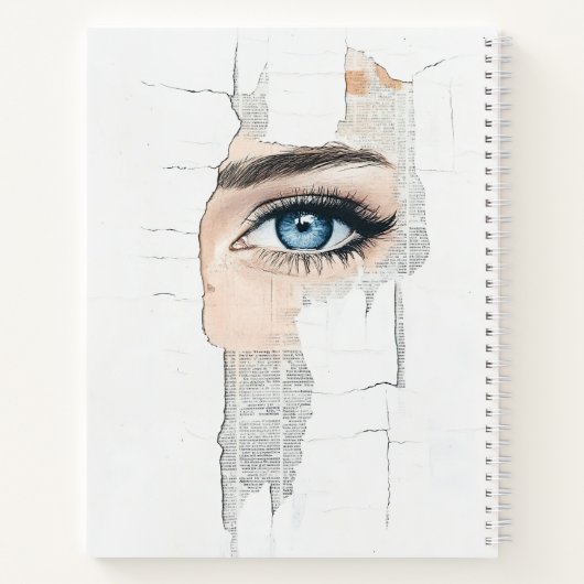 Carnet OEil bleu Collage Abstrait (Dos)