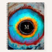 Carnet Oeil cosmique éthéré Monogramme Abstrait Vibrant A (Devant)