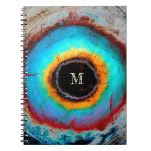 Carnet Oeil cosmique éthéré Monogramme Abstrait Vibrant A