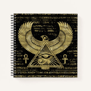 Carnet OEil égyptien de Horus - Wadjet or et noir
