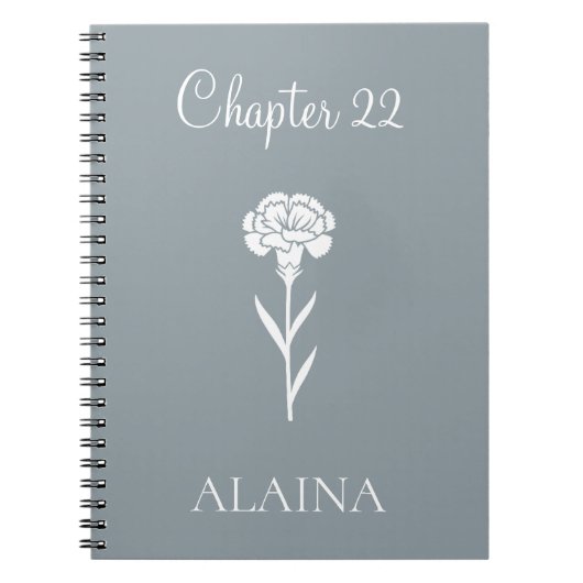 Carnet Œillet de l'année personnalisé Fleur de naissance (Devant)