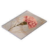 Carnet Œillet Rose Blush Floral Or (Côté gauche)