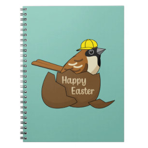 Carnet Œuf de Pâques au Chocolat Mignon Moineau Joyeuses 