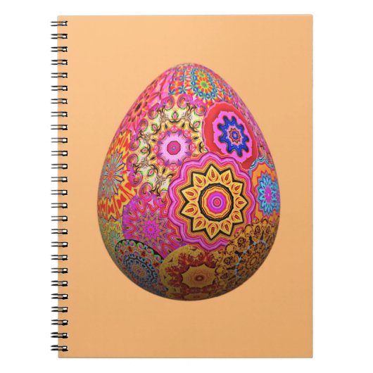 Carnet OEuf de Pâques aux motifs colorés (Devant)