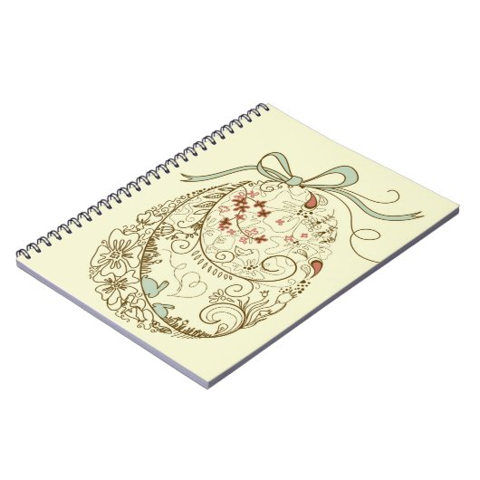 Carnet Oeuf de pâques avec les éléments floraux (Côté gauche)