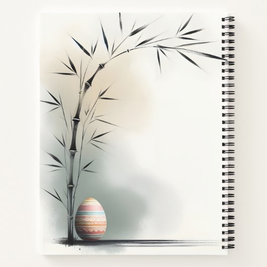 Carnet Œuf de Pâques minimaliste bambou Zen (Dos)