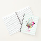 Carnet Oeuf mou dans un panier avec Flamant rose et lapin (Intérieur)