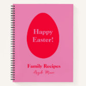 Carnet OEuf rouge et rose minimum Pâques (Devant)