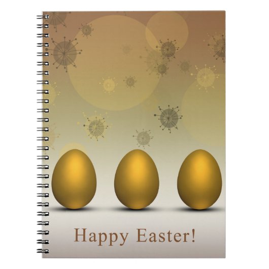Carnet Oeufs de Pâques dorés modernes (Devant)