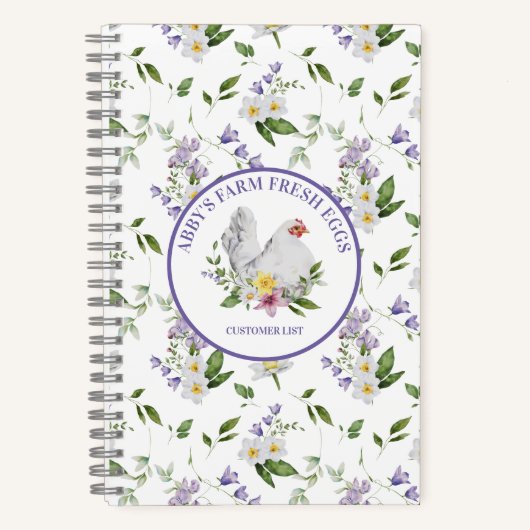Carnet Oeufs frais de ferme Fleur de poulet (Recto)