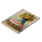 Carnet Oeufs Pâques Panier Fleurs Antique (Côté gauche)