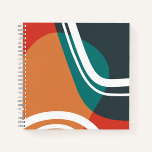 Carnet Œuvre d'art abstraite aux couleurs rétro en ligne