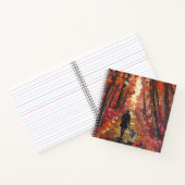 Carnet Œuvre d'art faite main - Forêt orange (Intérieur)