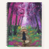 Carnet Œuvre d'art faite main - Marche solitaire  (Devant)