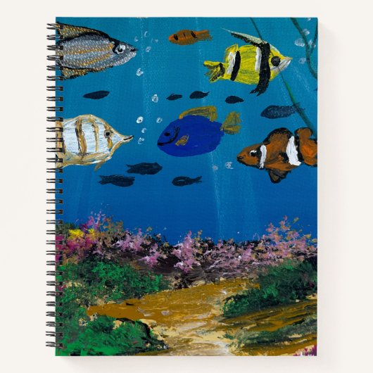 Carnet Œuvre d'art faite main - profondeurs de l'océan (Devant)