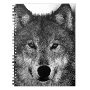 Carnet Œuvre d'art Loup Noir & Blanc