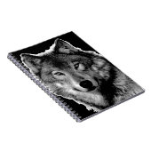 Carnet Œuvre d'art Loup Noir et Blanc (Côté Droit)