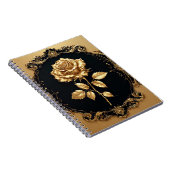 Carnet Œuvre d'art Rose Dorée avec Élément Décoratif Orné (Côté Droit)