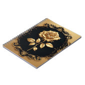 Carnet Œuvre d'art Rose Dorée avec Élément Décoratif Orné (Côté gauche)