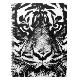 Carnet OEuvre oculaire noir blanc Sumatra Bornéo Tiger