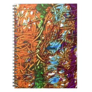 Carnet Œuvres d'art en marbre orange, vert, bleu, violet