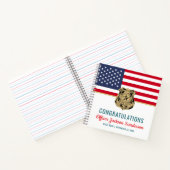 Carnet Officier de police Retraite militaire drapeau amér (Intérieur)