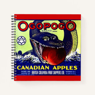 Carnet Ogopogo étiquette de caisses de fruits canadiens d