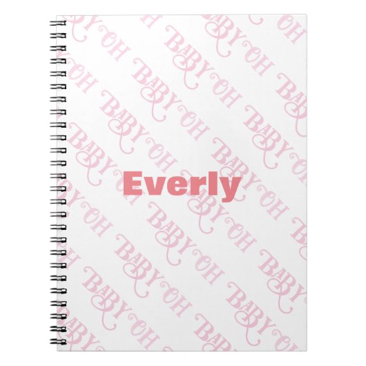 Carnet Oh Baby Personnalisé Fille Rose (Devant)
