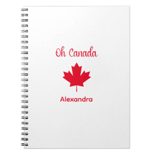 Carnet Oh Canada   Elégante feuille d'érable rouge
