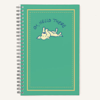 Carnet "Oh Hello There" Jaune Lab Chiot Vert Personnalisé