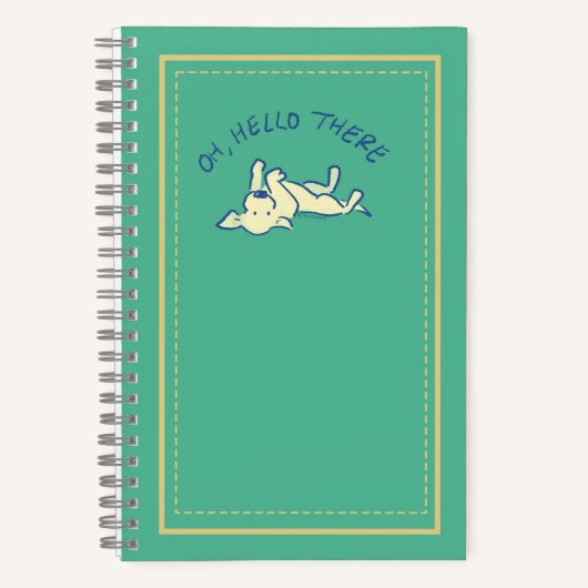 Carnet "Oh Hello There" Jaune Lab Chiot Vert Personnalisé (Recto)