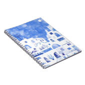 Carnet Oia Santorini Grèce Aquarelle Ville Peinture (Côté Droit)