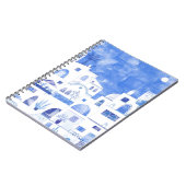 Carnet Oia Santorini Grèce Aquarelle Ville Peinture (Côté gauche)