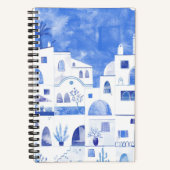 Carnet Oia Santorini Grèce Aquarelle Ville Peinture (Recto)
