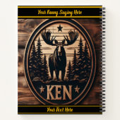 Carnet Oie à l'aube, encadrée de pins et de pics (Dos)