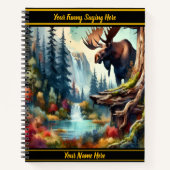 Carnet Oie à une cascade vibrante (Devant)