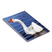 Carnet oie blanche nageant dans l'eau bleue (Côté Droit)
