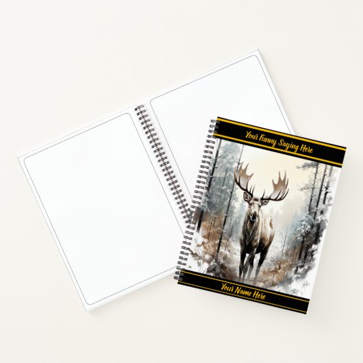 Carnet Oie dans une forêt de crépuscule enneigé (Intérieur)