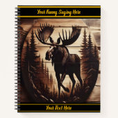 Carnet Oie de bois foncé sur fond rustique (Devant)