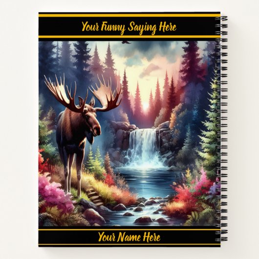 Carnet Oie majestueuse au bord d'une cascade tranquille à (Dos)