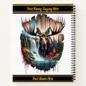 Carnet Oie majestueuse debout près d'une cascade (Dos)