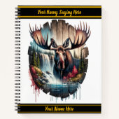 Carnet Oie majestueuse debout près d'une cascade (Devant)