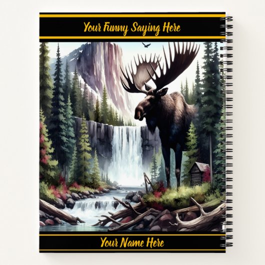 Carnet Oie majestueuse posée au bord d'une cascade tranqu (Dos)