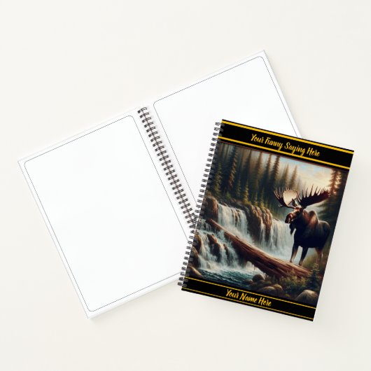 Carnet Oie majestueuse près d'une cascade tranquille à l' (Intérieur)