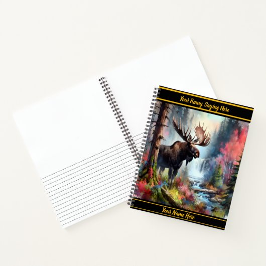 Carnet Oie majestueuse près d'une cascade vibrante (Intérieur)