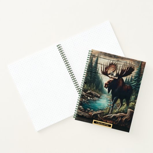 Carnet Oie majestueuse près d'une rivière forestière sere (Intérieur)