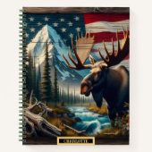 Carnet Oie par ruisseau de montagne avec drapeau (Devant)