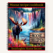 Carnet Oie par une cascade vibrante et un lac (Devant)