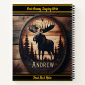 Carnet Oie sculptée en bois sur une scène forestière (Dos)